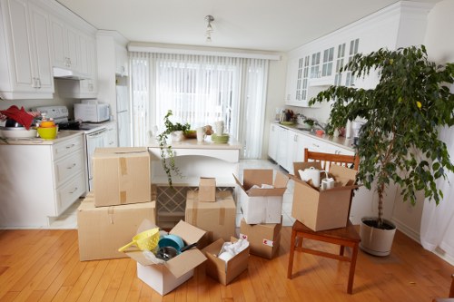 Packed household items ready for a Twickenham local move