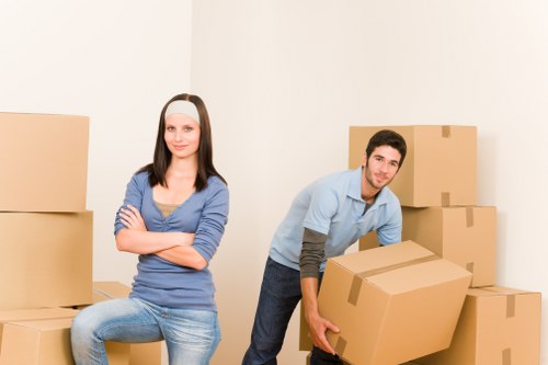 Organised office packing materials for a relocation project