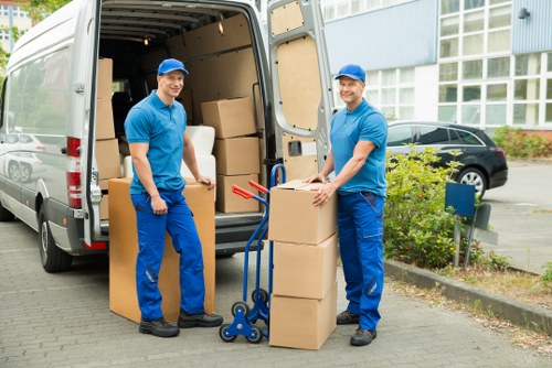 Packed furniture and home items ready for household storage in Twickenham