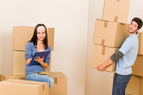 Professional movers handling furniture during a Twickenham relocation